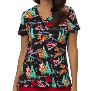 Scrubstar Women's Rudolph The Red-Nosed Reindeer "Believe Me" Size XL